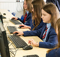 Pupil using computer